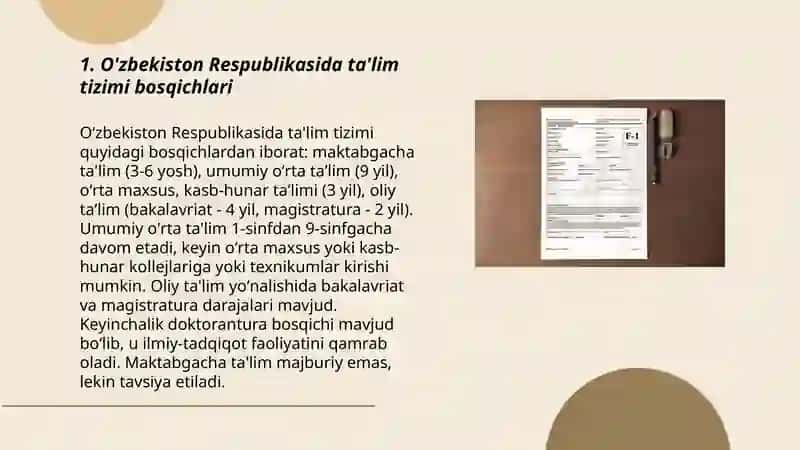 O'zbekiston Respublikasida ta'lim tizimi bosqichlari 3
