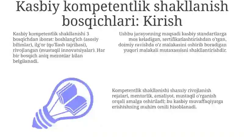 Kasbiy kompetentlik shakllanish bosqichlari 3