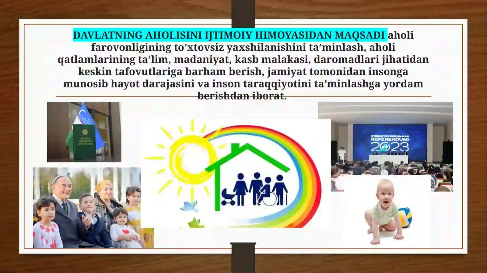 Ijtimoiy sohada davlat siyosatining takomillashib borishi. Aholi farovonligini oshirish tadbirlari 3