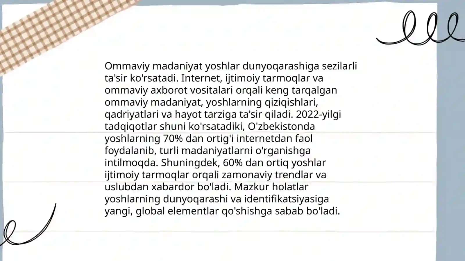 Ommaviy madaniyatning yoshlar dunyoqarashiga ta'siri 3