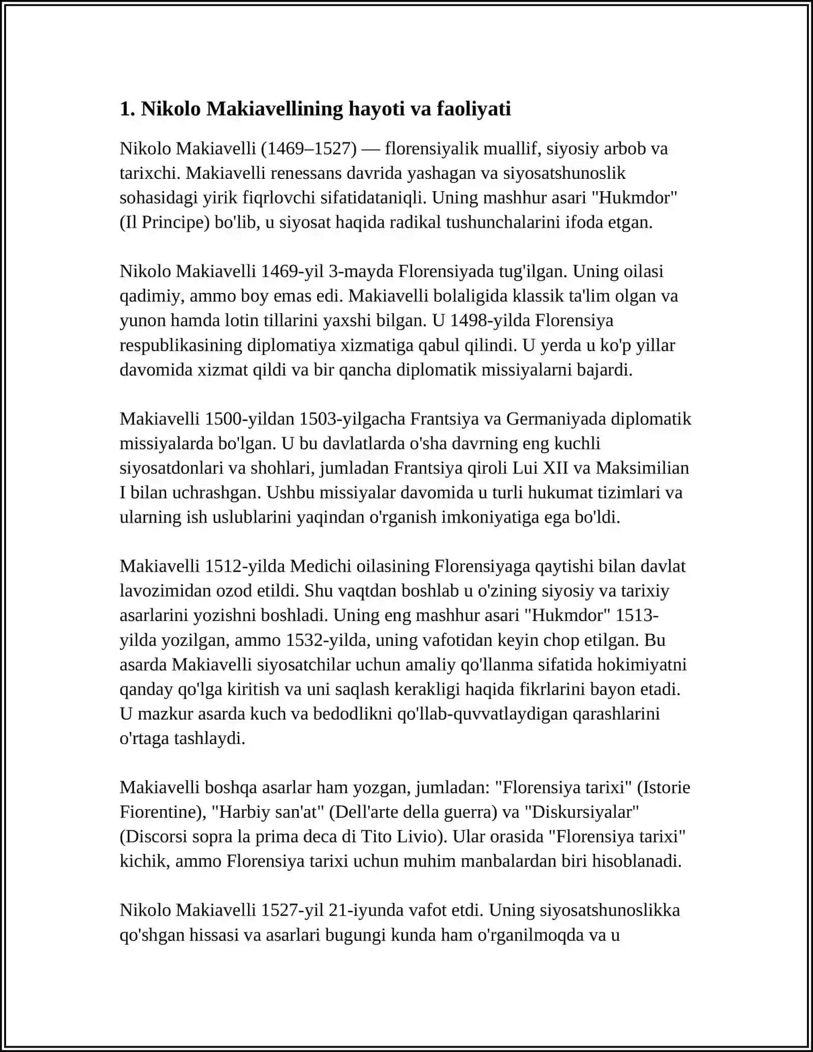 NIKOLO MAKIAVELLINING HUKMDOR ASARINING TAHLILI 3
