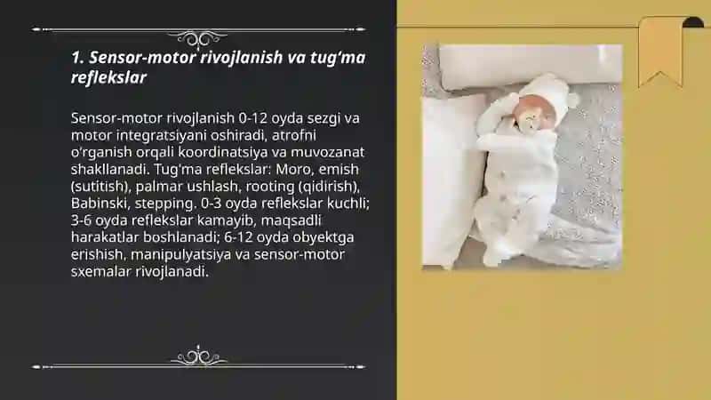 Sensor-motor rivojlanish va tugʻma reflekslar 3
