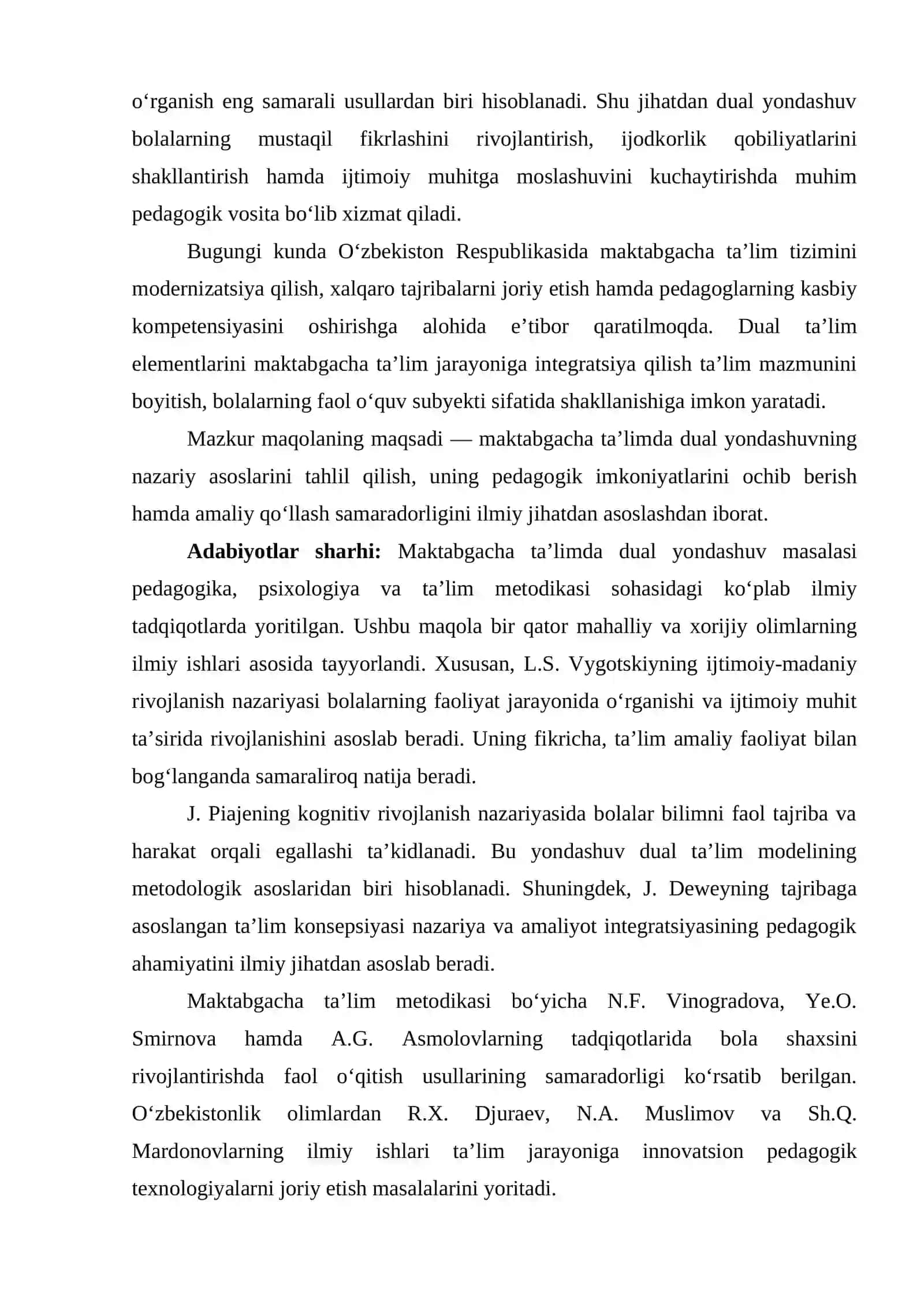 MAKTABGACHA TAʼLIMDA DUAL YONDASHUV 3
