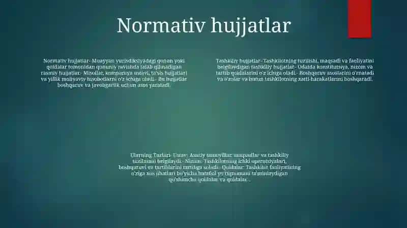 Tashkiliy Hujjatlar Va Ularning Turlari 3