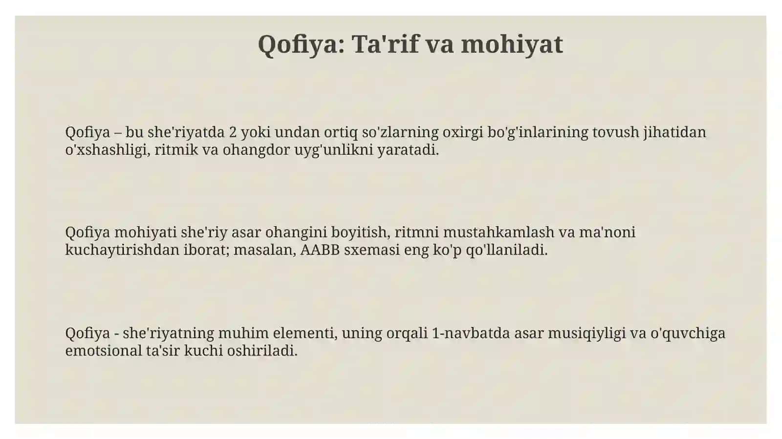 Qofiya va uning turlari 3