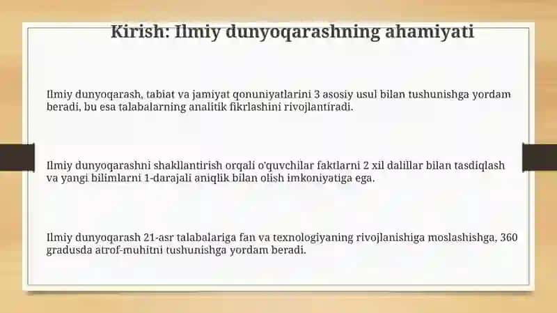 Ilmiy dunyoqarash va aqliy tarbiya 3