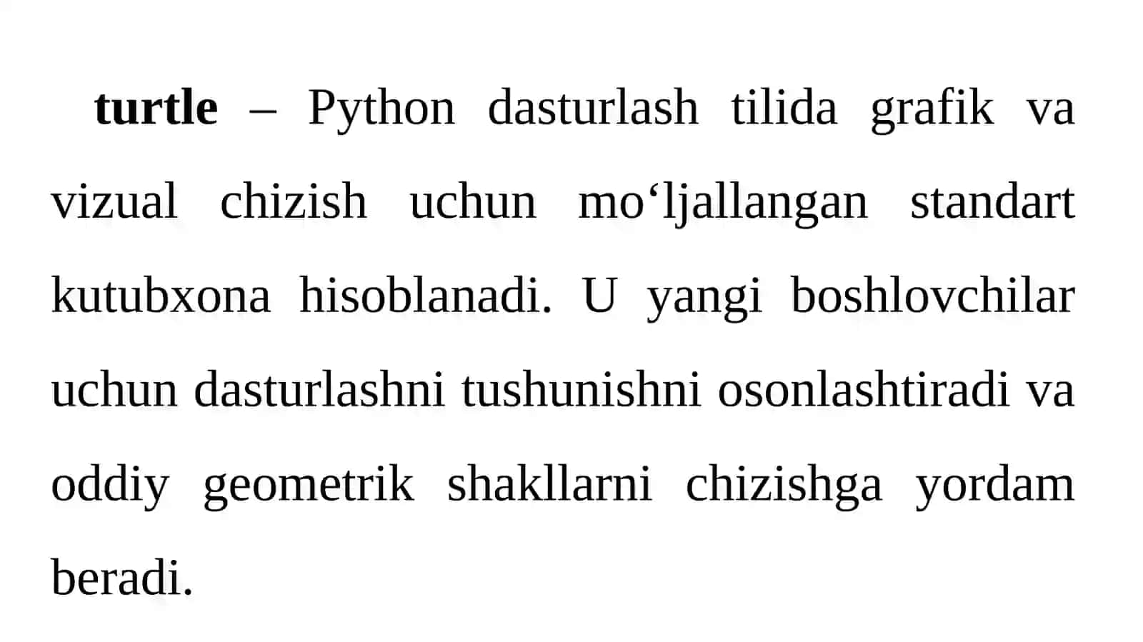 Pythonda turtle kutubxonasi bilan ishlash 3