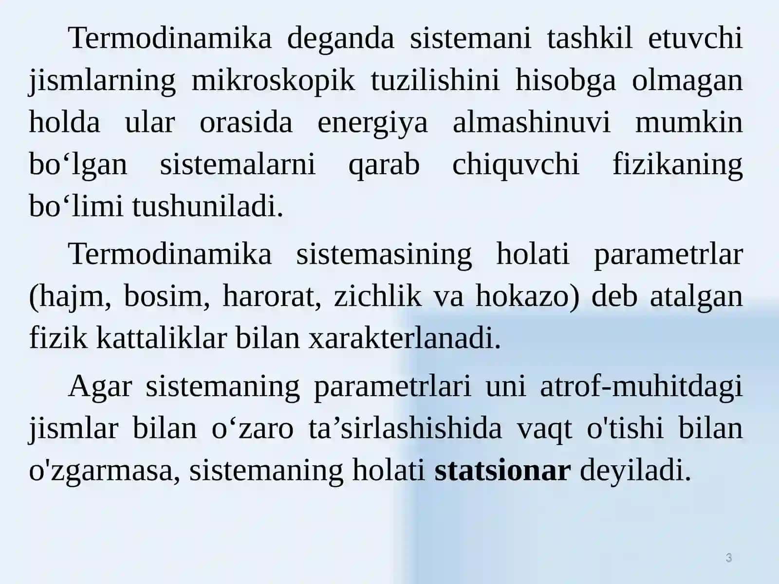 BIOENERGETIKA ASOSLARI. TRIK ORGANIZMLAR TERMODINAMIKASI 3