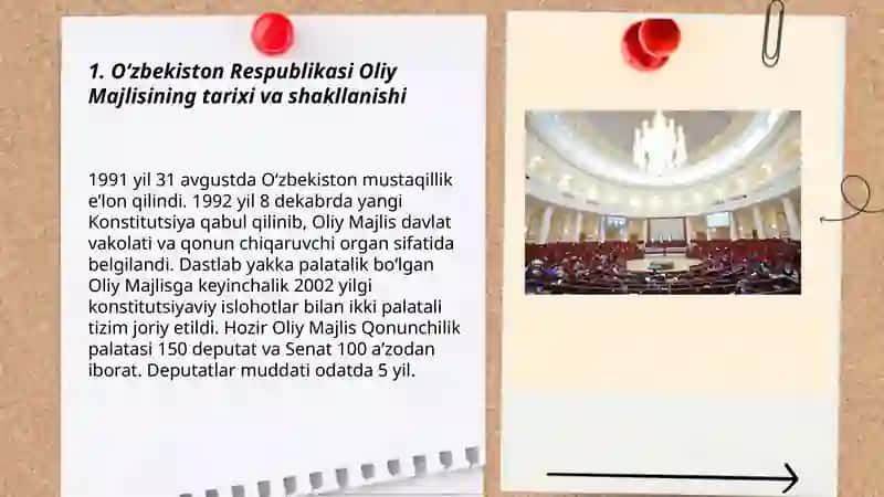 Oʻzbekiston Respublikasi Oliy Majlisining tarixi va shakllanishi 3