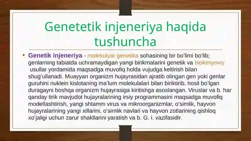 Genetik injeneriya va uning medetsina amaliyotida qo’llanilishi 3