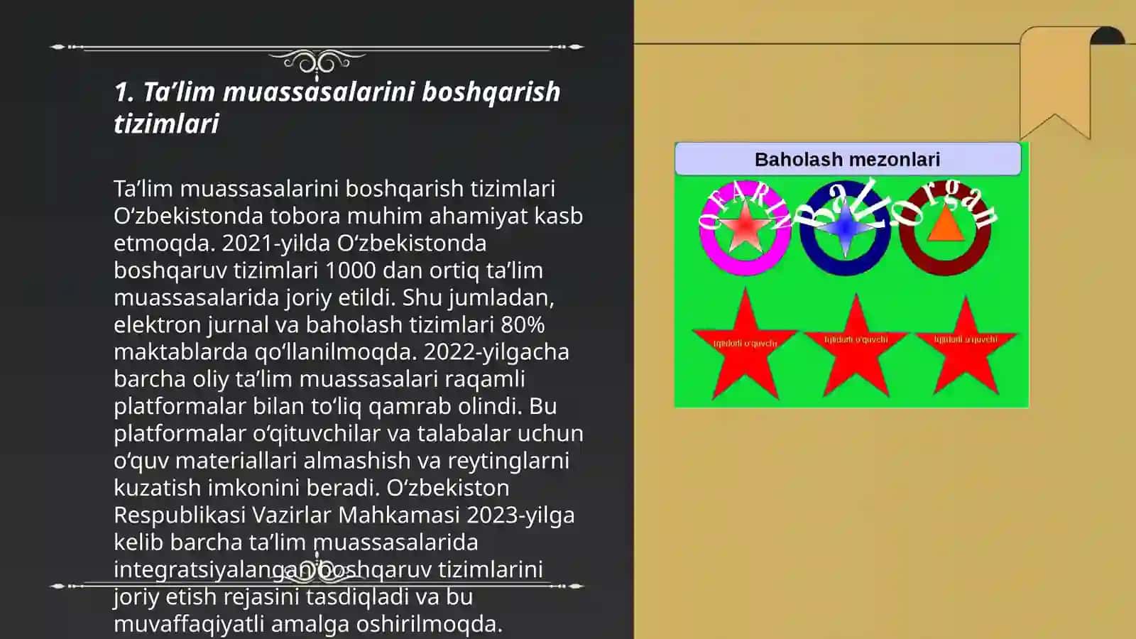 Taʼlim muassasalarining menejmenti. Xalqaro baholash dasturlari 3