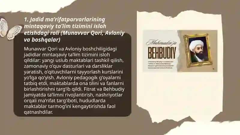 Jadid maʼrifatparvarlarining mintaqaviy taʼlim tizimini isloh etishdagi roli 3