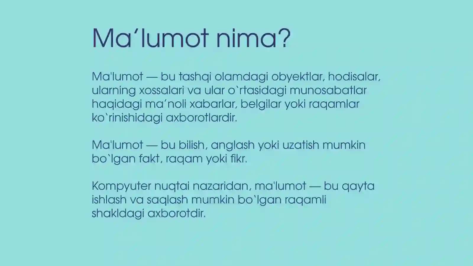 Oddiy turdagi ma’lumotlarni mashinada taqdim etish 3