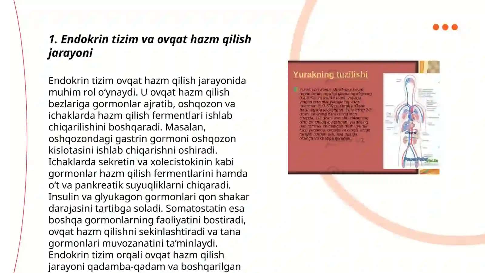 Hazmlanish jarayonining endokrin boshqariluvi. Meʼda-ichak nayining endokrin hujayralari 3