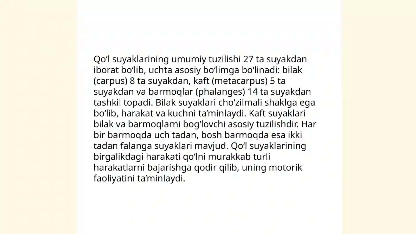 Qo‘l Suyaklarining Tuzilishi 3