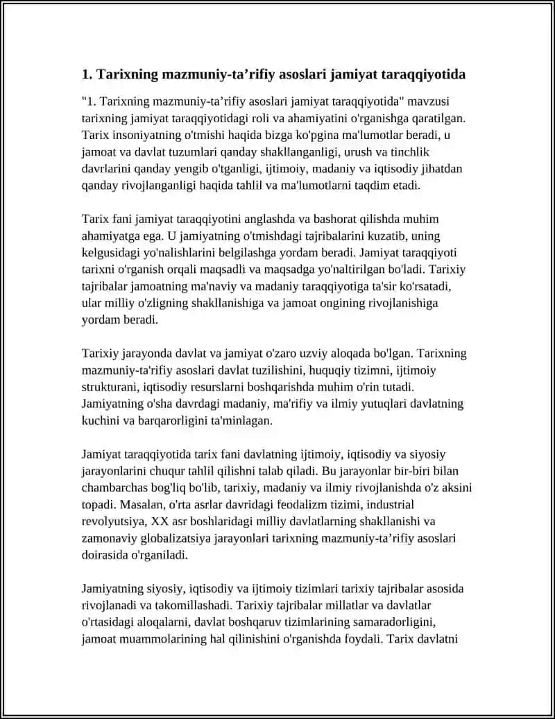 Tarixning mazmuniy-taʼrifiy asoslari jamiyat taraqqiyotida 3