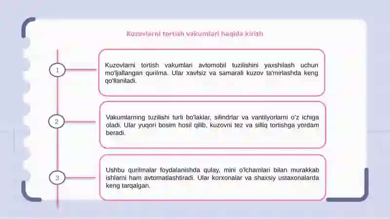 Kuzovlarni tortish vakumlari tuzilishi haqida. 3
