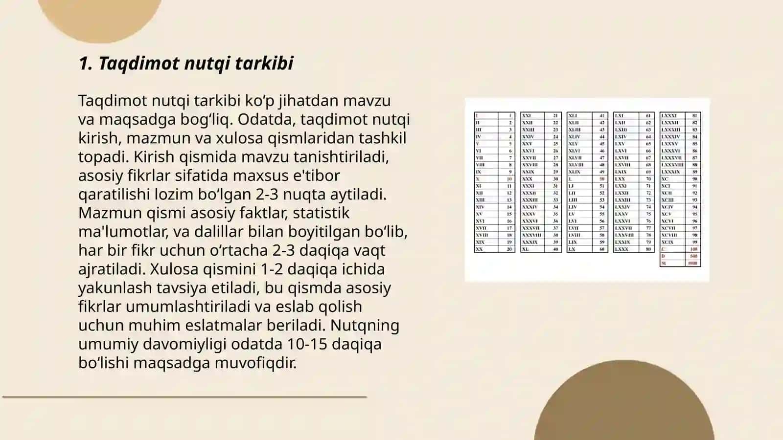 Taqdimot nutqi ommabop nutqining bir turi sifatida taqdimotning tarkibi. Taqdimot turlari 3