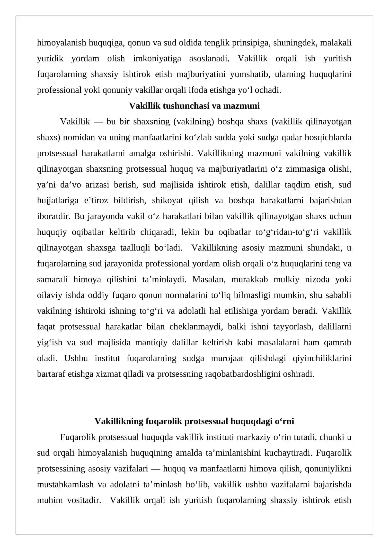 Fuqarolik protsessida vakil ishtiroki 3