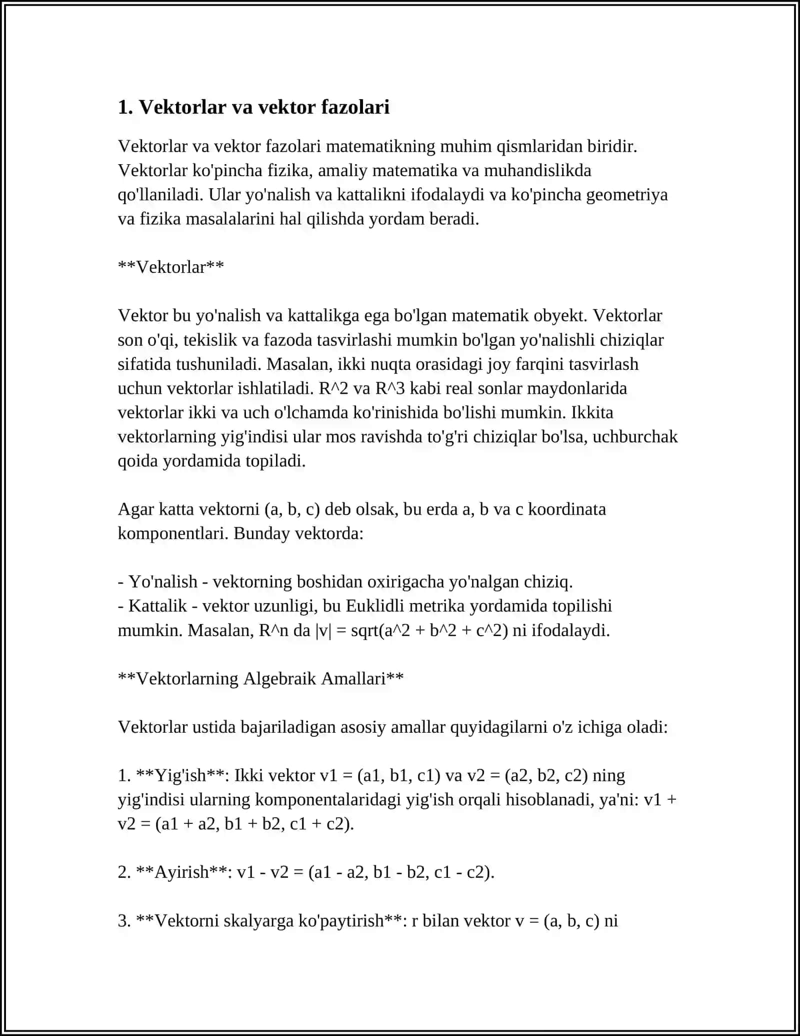 BIR JINSLI CHIZIQLI ALGEBRAIK TENGLAMALAR SISTEMASINING FUNDAMENTAL YECHIMLARI TIZMI 3