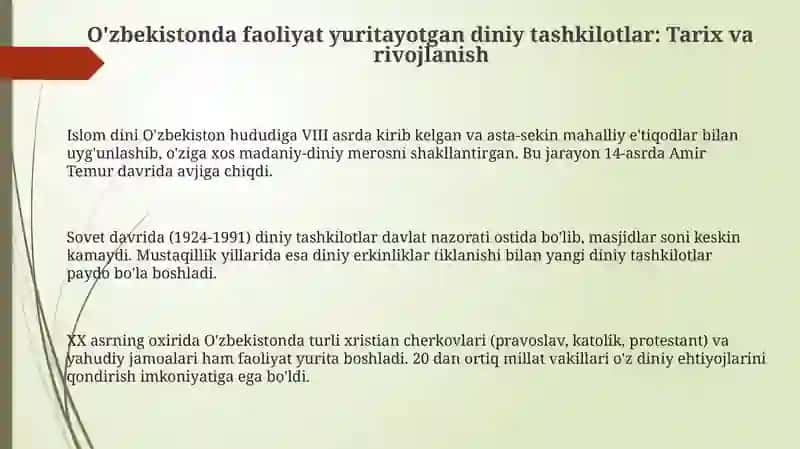O'zbekistondagi faoliyat yurituvchi diniy tashkilotlar 3