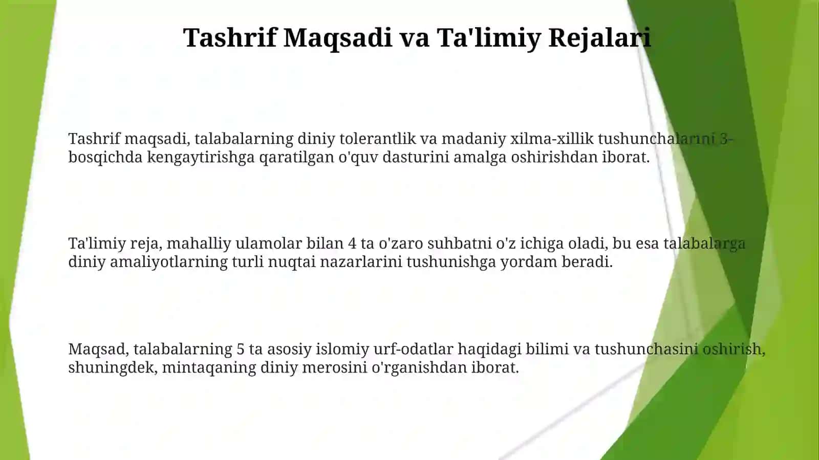 Talabalar bilan Oʻzbekiston diniy tashkilotlarga borish 3