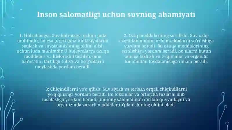 Suv Salomatlik Omili 3