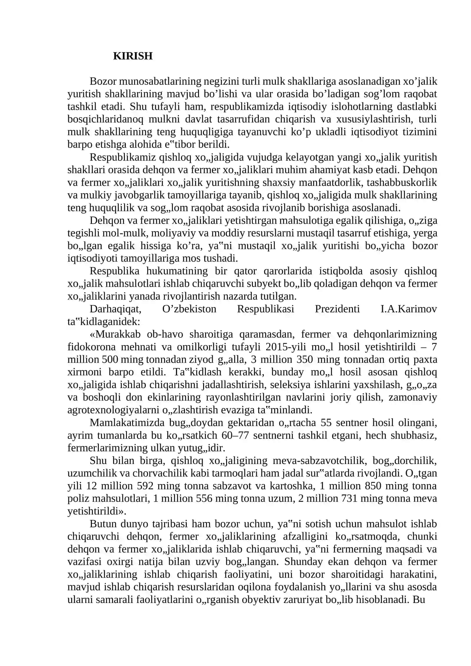 Qishloq xoʻjaligini rivojlantirish 3