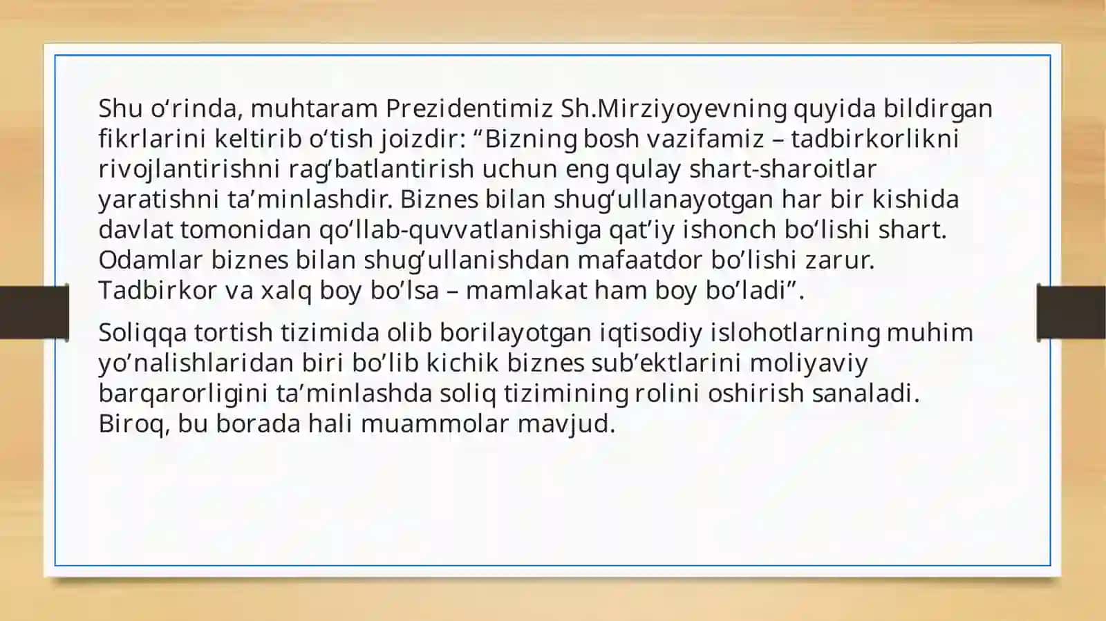 Soliqsiyosati va kichik biznes va xususiy tadbirkorlik 3
