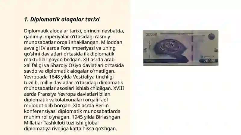 Diplomatik aloqalar tarixi 3