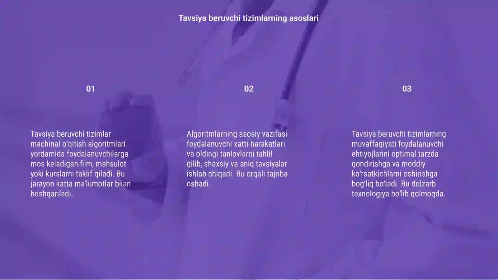 Tavsiya beruvchi tizimlarda mashinali o‘qitish algoritmlarining roli 3