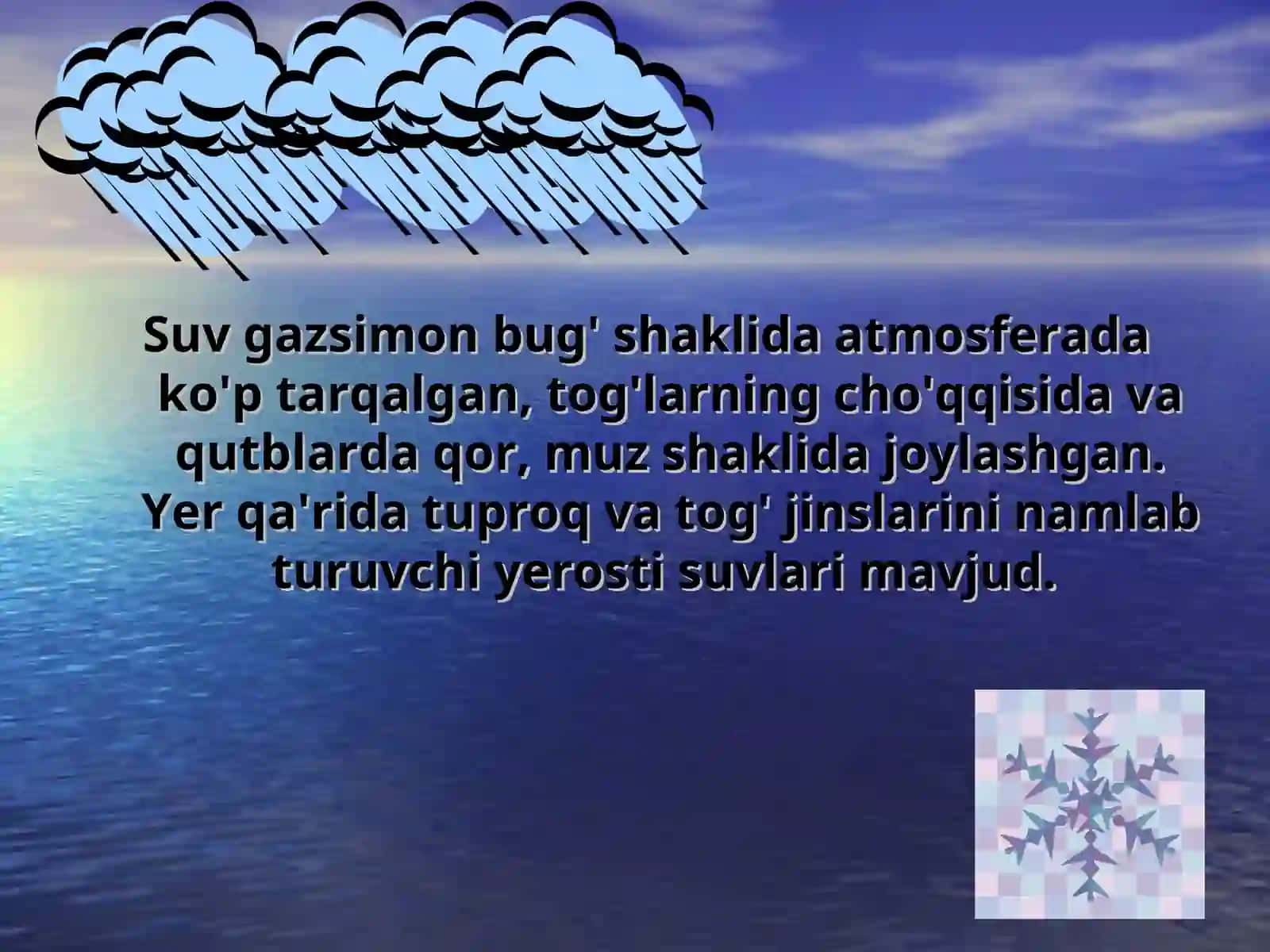 SUVNING TABIATDA TARQALISHI 3