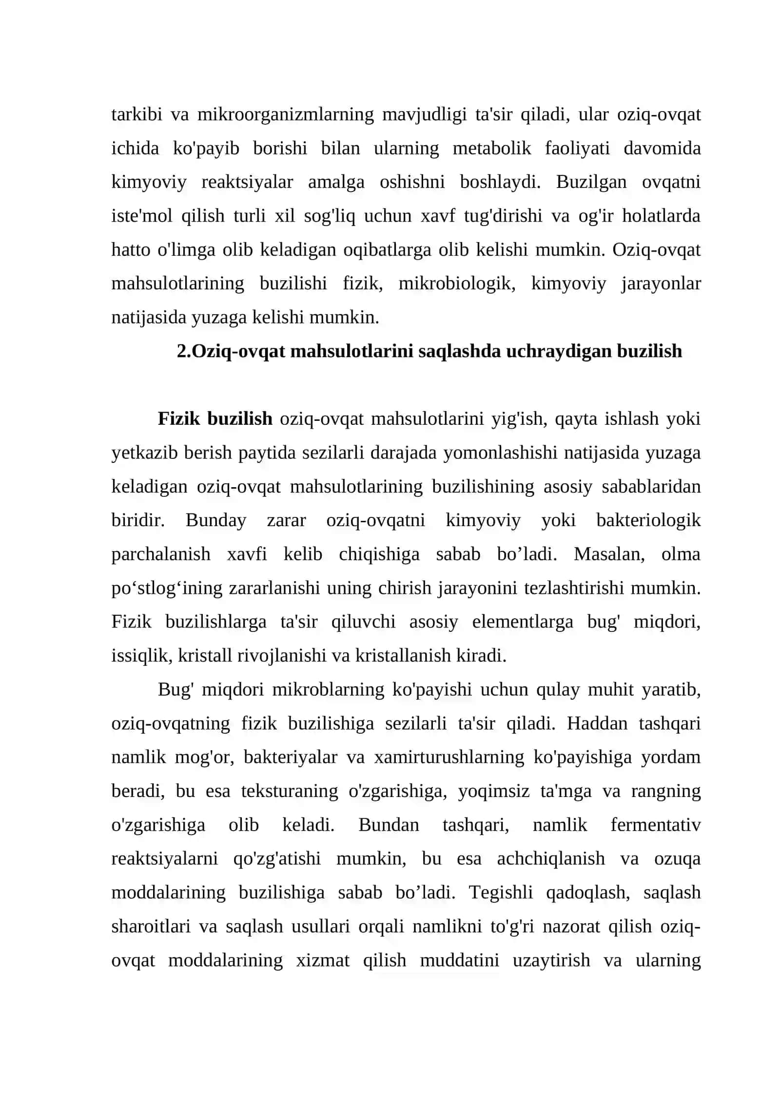 Oziq-ovqat mahsulotlrini tashishda va saqlashda qoyiladiga. Talablar 3