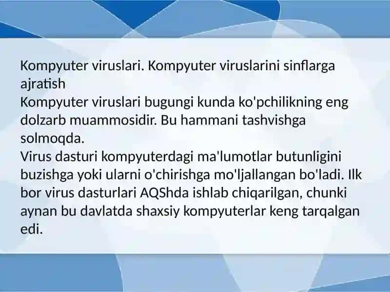 Kompyuter viruslari va antivirus Dasturlari 3