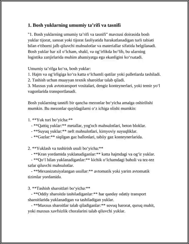 BOSH YUKLARNING TASNIFI 3