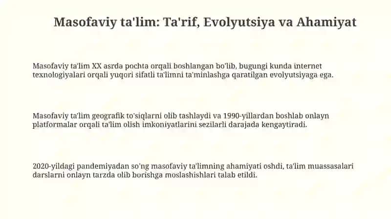 Masofaviy Ta'lim va Internet Texnologiyalari 3