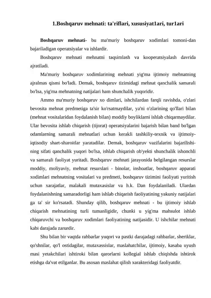 Boshqaruv personali muxnatning tashkil etish xususiyatlari 3