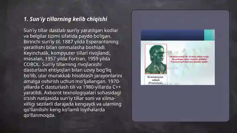 Sun'iy tillar va ularning tarqalishi. 3