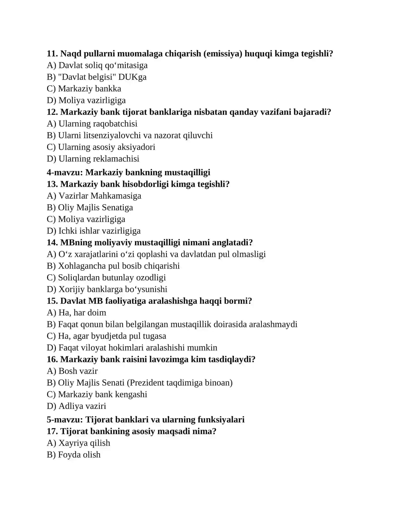 O'zbekiston Respublikasida bank tizimi va boshqa kredit muassasalari 3