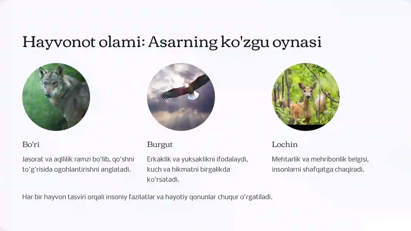 Adab durdonalari" asarida hayvonot olamiga oid munosabatlar 3
