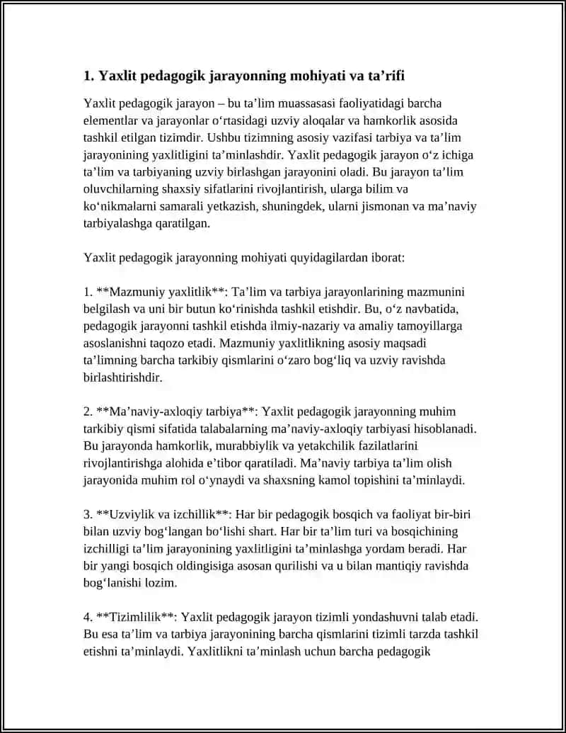 Yaxlit Pedagogik Jarayon va uning Etaplari 3