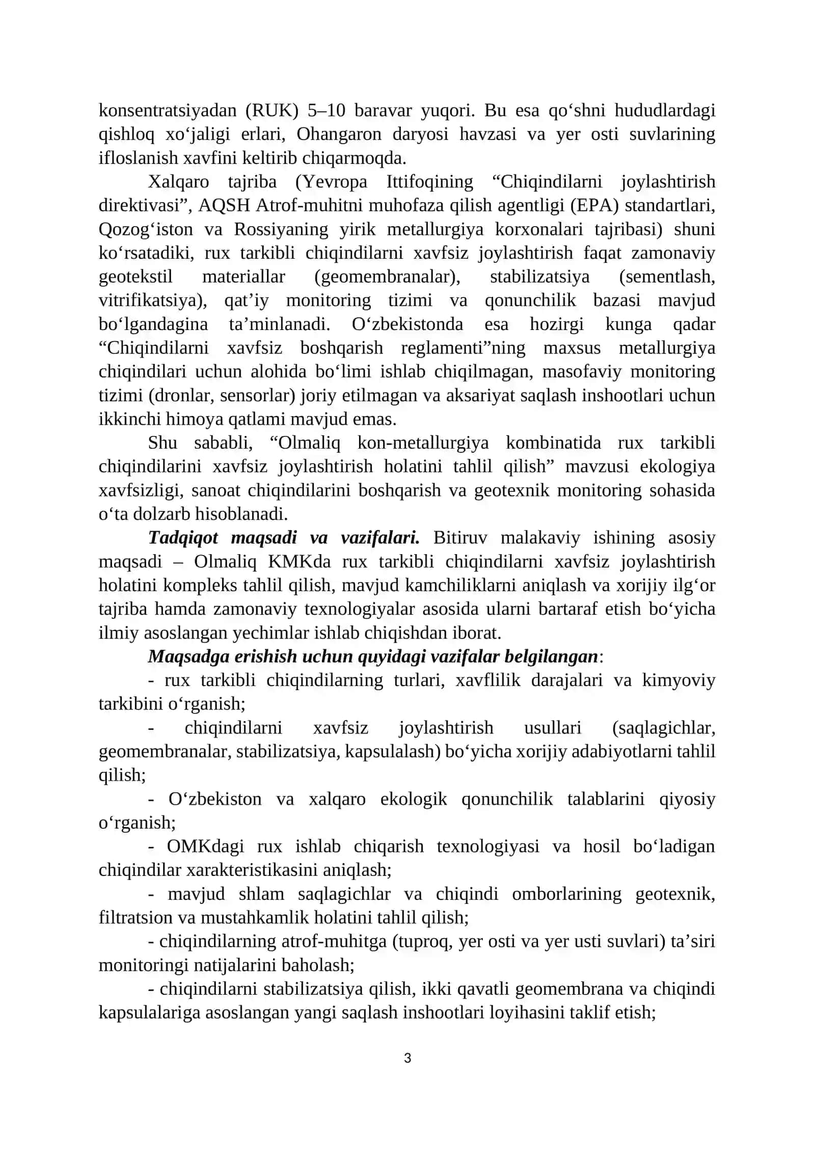 BMI. Kon-metallurgiya ishlari bo'yicha 3