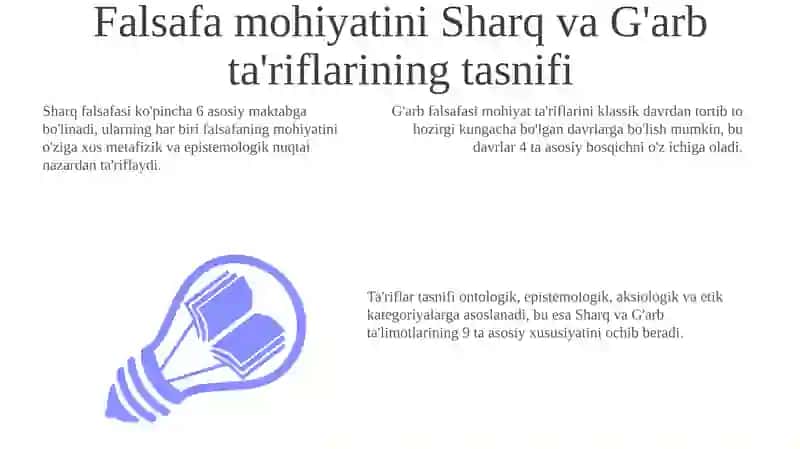 Falsafaning mohiyatiga oid Sharq va Gʻarb mutafakkirlari tariflarini tasniflash 3