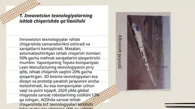 Mamlakat ishlab chiqarish salohiyatning oshirilishi va jahon iqtisodiy tizimiga integratsiyalashuvi 3