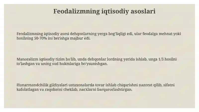 Feodalizmning iqtisodiy asoslari 3