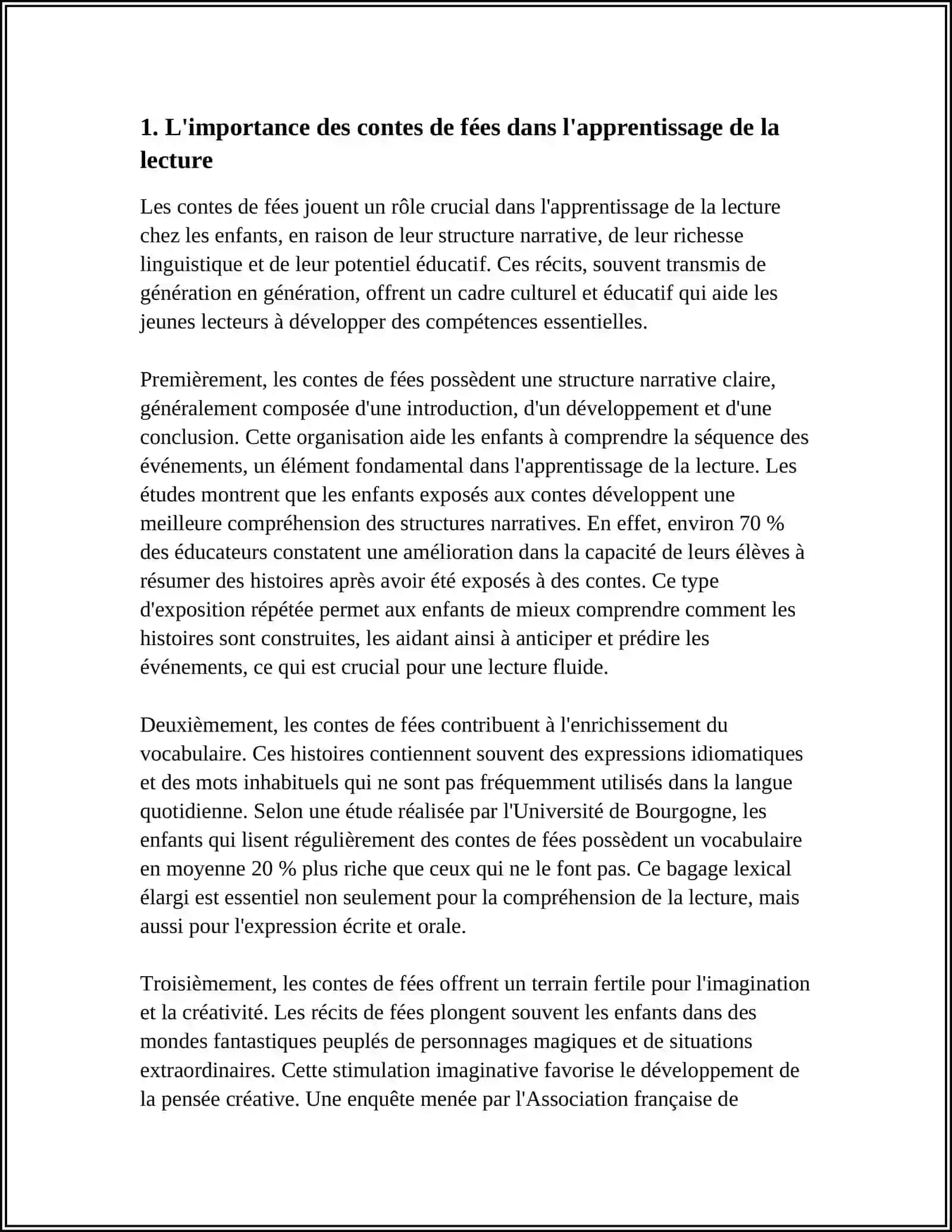 AMÉLIORER LES COMPÉTENCES EN LECTURE GRÂCE À DES HISTOIRES COURTES ET DES CONTES DE FÉES À L’ ÉCOLE SUPÉRIEURE 3