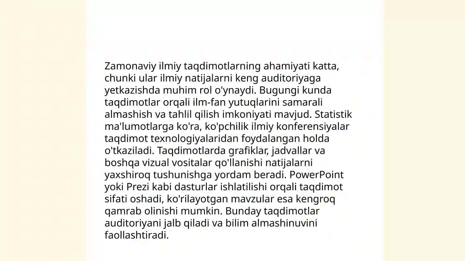 Zamonaviy ilmiy taqdimotlarning ahamiyati 3