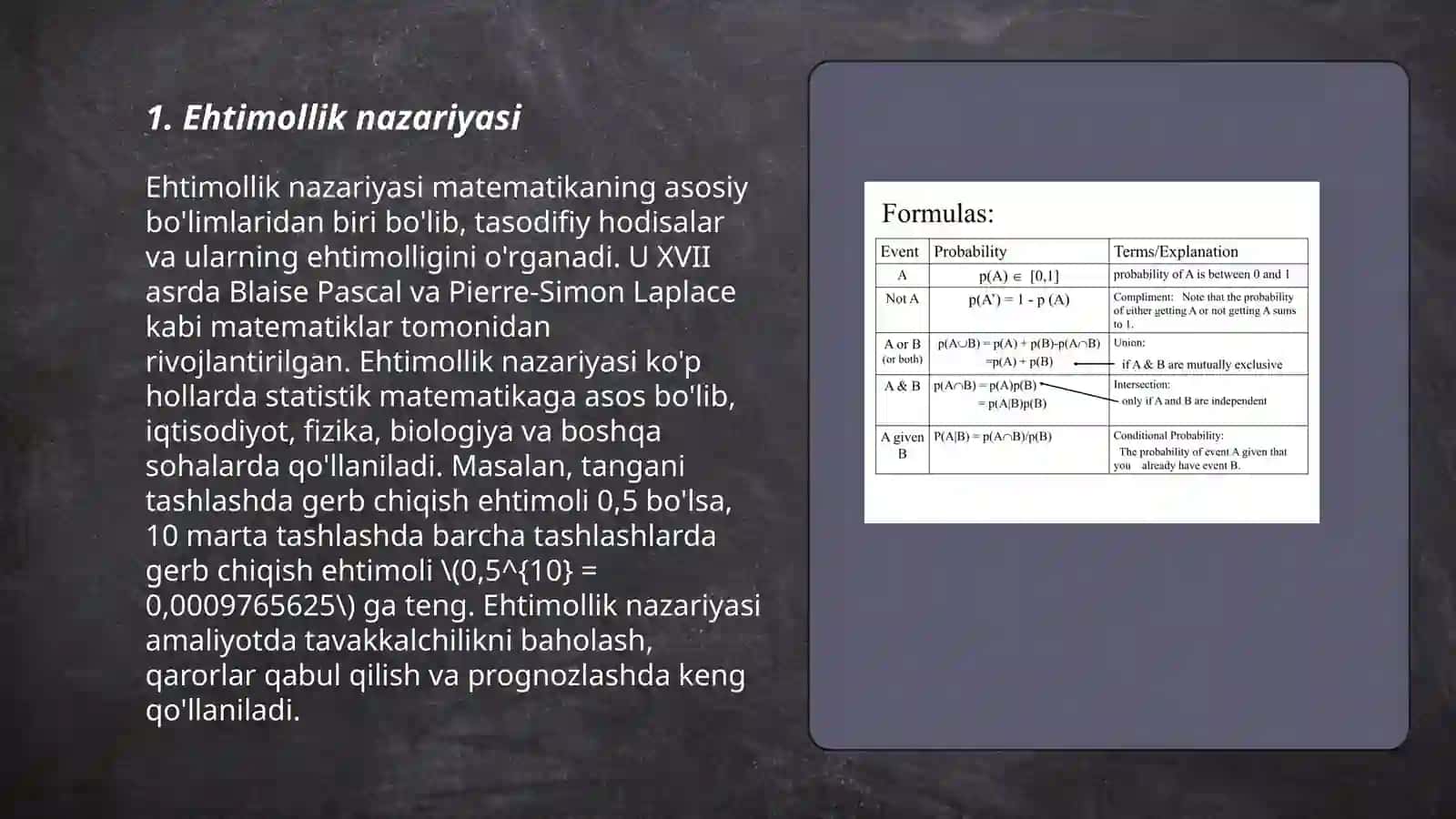 Ehtimollik ta'riflari 3