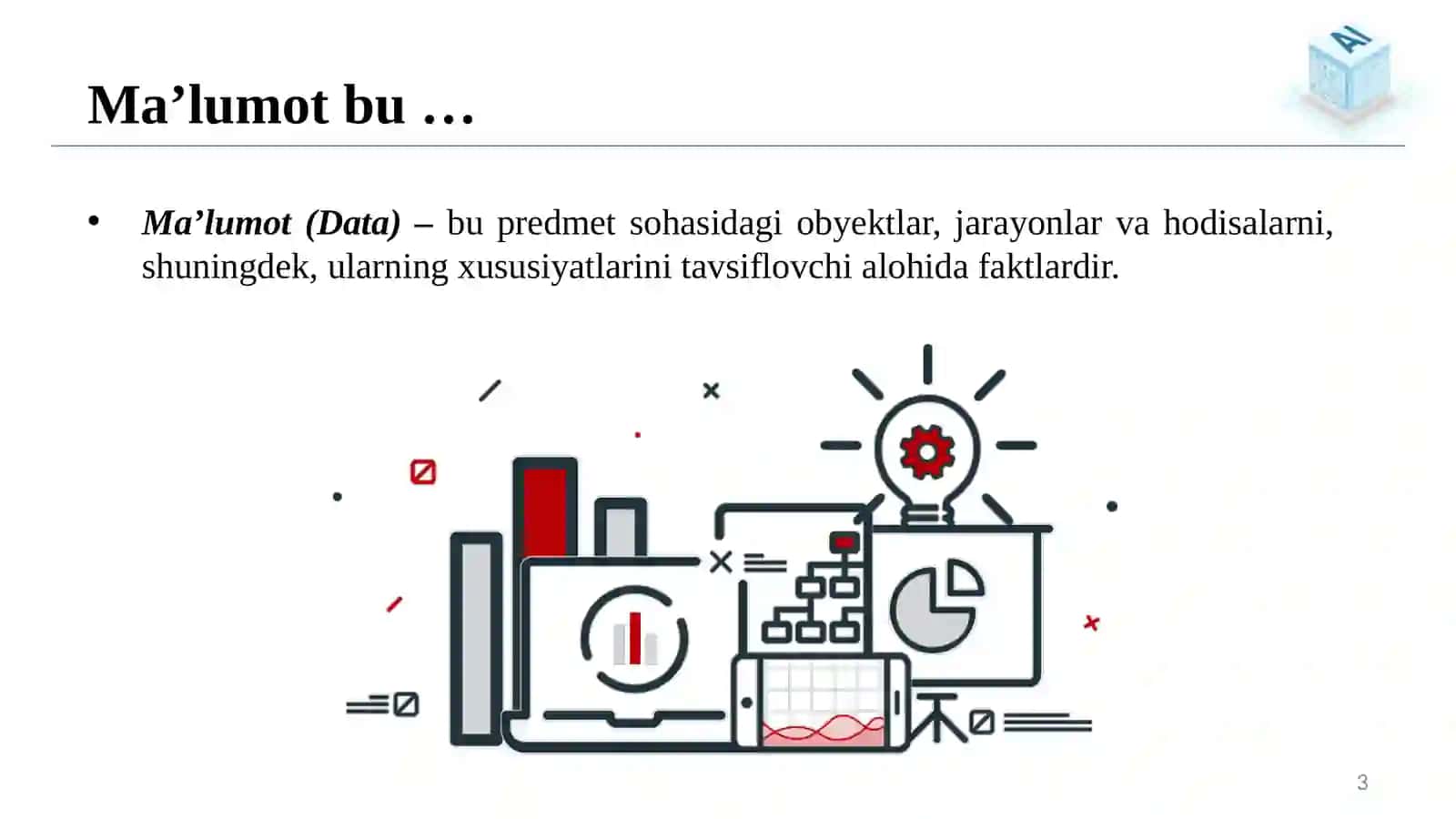 Ma’lumotlar va bilimlar bazasi. Bilimlarni ifodalash modellari 3