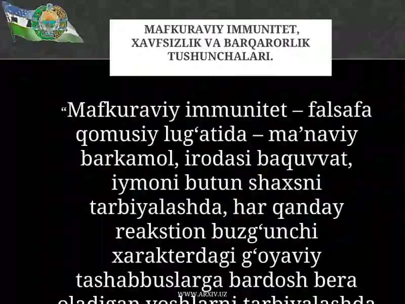 Mafkuraviy immunitet, uning mohiyati va muammolari 3